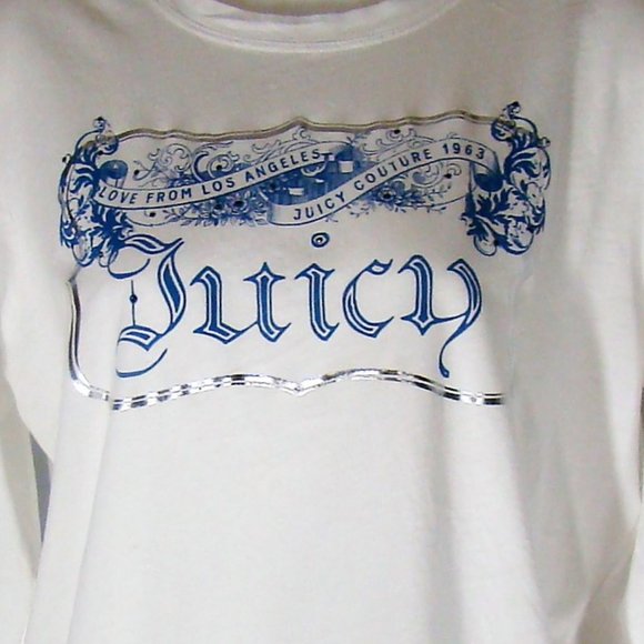 Juicy Couture Tops - Juicy Couture Long Sleeve Crew Neck Embellished Tee